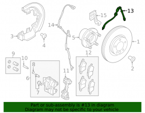 Front right brake hose for Land Rover Range Rover Evoque 15-18 (under 325mm)