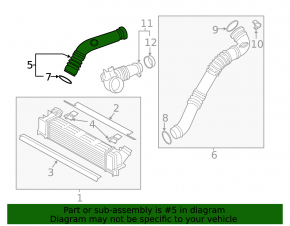 Intercooler pipe right BMW 3 F30 12-16 N20