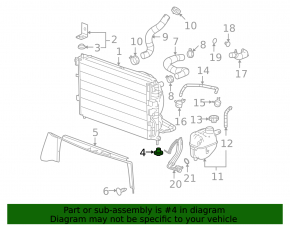 Radiator support lower left Chevrolet Equinox 10-17 rubber