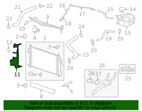Radiator deflector left Chevrolet Impala 14-20 2.5
