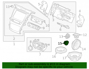 Speaker door rear left Acura TLX 15-