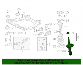 Front left shock absorber assembly for Lexus ES350 2007-2010