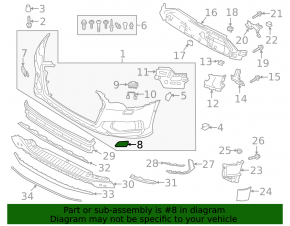 Headlight washer nozzle plug left Audi A6 C8 19-