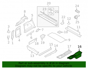 Battery cover BMW X5 F15 14-18 for 3 rows with pocket