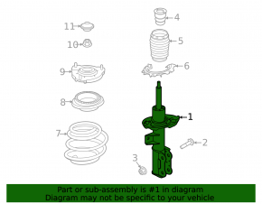 Front right shock absorber Kia K5 21-24 FWD 1.6T for R18