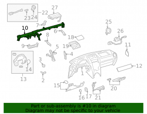 Lexus IS200 IS300 99-05 underdash reinforcement pipe