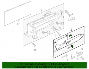 Glove box, glove compartment VW Passat b8 16-19 USA black