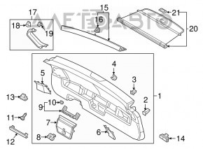Lower trim of the trunk door of VW Tiguan 18-24 for electric door, black, with lamp, scratches, worn
