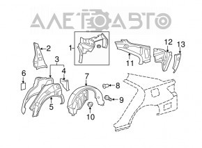 Rear left fender liner Toyota Camry v40