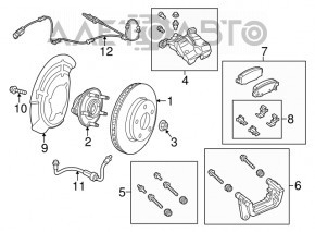 Rear right brake hose Jeep Cherokee KL 14-18 AWD