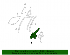 Rear left window lifter with motor for Toyota Avalon 2012