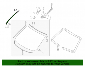 Left windshield molding for Nissan Murano 2009-2014