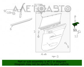Rear left window lift control trim Toyota Highlander 20- black
