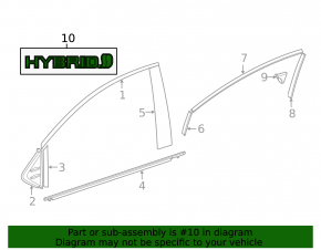 Emblem inscription HYBRID trunk door Toyota Sienna 21-25