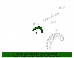 Rear right fender arch trim Nissan Rogue 21-23 JP built, structure