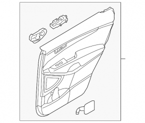 Door trim card rear left Kia Sorento 19-20 leather black without curtain