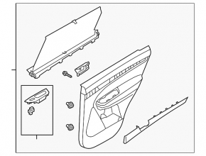 Door trim card rear right Kia Sorento 10-15 black