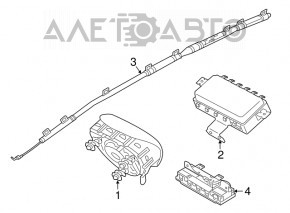 Airbag passenger in the dashboard Hyundai Sonata 15-19 rusty pyropater