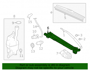 Wiper linkage with motor for Toyota Avalon 13-18