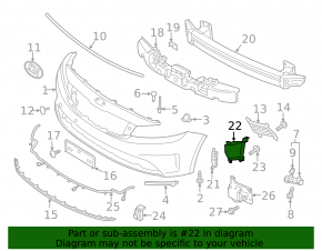 Front bumper air duct left Kia Forte 4d 17-18 rest