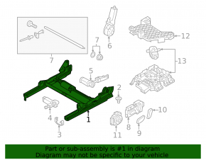 Driver's seat runner left Audi Q3 8U 15-18 electric, without frame