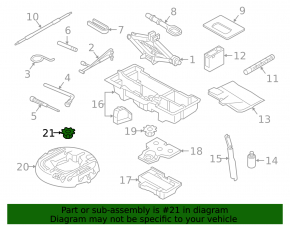 Spare wheel mount Audi A4 B9 17-25