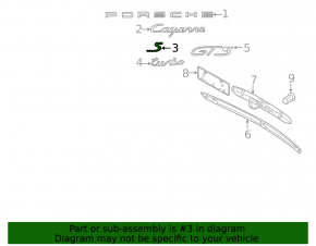 The inscription "S" on the trunk door of the Porsche Cayenne 958 11-18