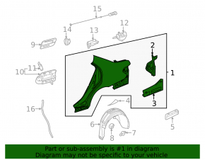 Mercedes W212 10-16 rear left fender deflection