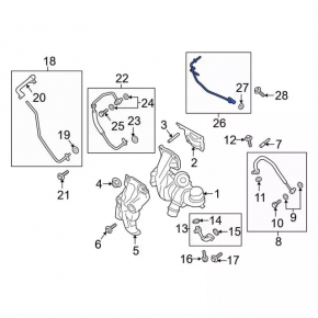Ford Escape mk3 17-19 2.0T Turbocharger Return Line