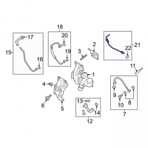 Ford Escape mk3 17-19 2.0T Turbocharger Return Line