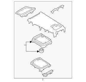 Center console trim with cup holders Mazda 6 18-21 automatic transmission