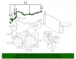 The air conditioning hose is long, thin, iron, Mazda6 09-13 2.5