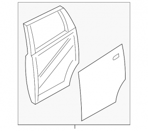 Door bare rear right Nissan Versa Note 13-19