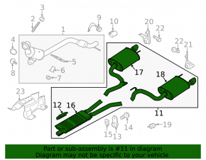 Exhaust manifold assembly Ford Mustang mk6 15-23 2.3T resonator with barrels