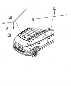 Antenna socket Dodge Journey 11-18 type 1, two wires