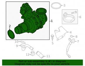 Turbocharger assembly with manifold BMW 7 F01 11-15 535d, 535dxi, 3.0L with turbo diesel, X5, 3.0L diesel, 740ldxi