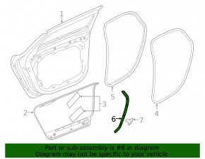 Door seal side rear left Volvo V90 17-22 usa rear