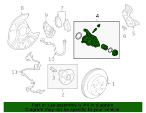 Rear left support Toyota Rav4 19 - electric, rusty, chip broken