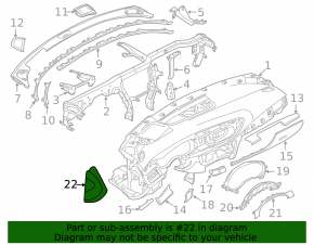 Front panel trim side left Audi A6 C7 12-18 black