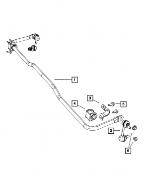Rear stabilizer bar left Chrysler 200 4d 11-14
