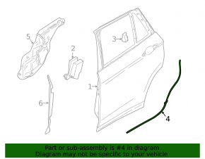Door seal lower rear left BMW X1 F48 16-22