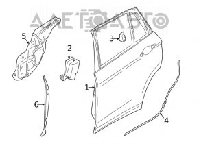 Door seal lower rear left BMW X1 F48 16-22