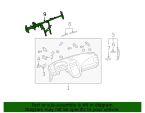 Lexus ES350 07-09 underdash reinforcement pipe