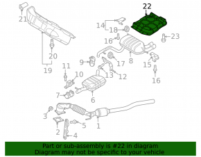 Heat shield muffler rear Audi Q3 8U 15-18