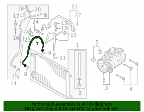 Air conditioning pipe condenser-compressor Audi A3 22-26