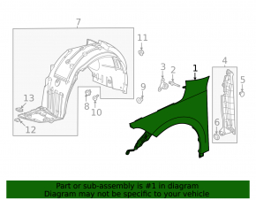 Front right wing Honda Civic XI FE/FL 22-