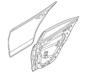 Door assembly rear left Hyundai Elantra 21-23