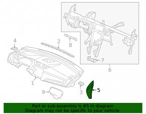 Front panel trim right side Honda CRV 17-22 black