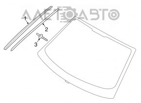 Right windshield molding for Audi Q5 80A 18-24, matte black, scratches