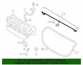 Right trunk lid hinge torsion bar for Hyundai Elantra 21-26